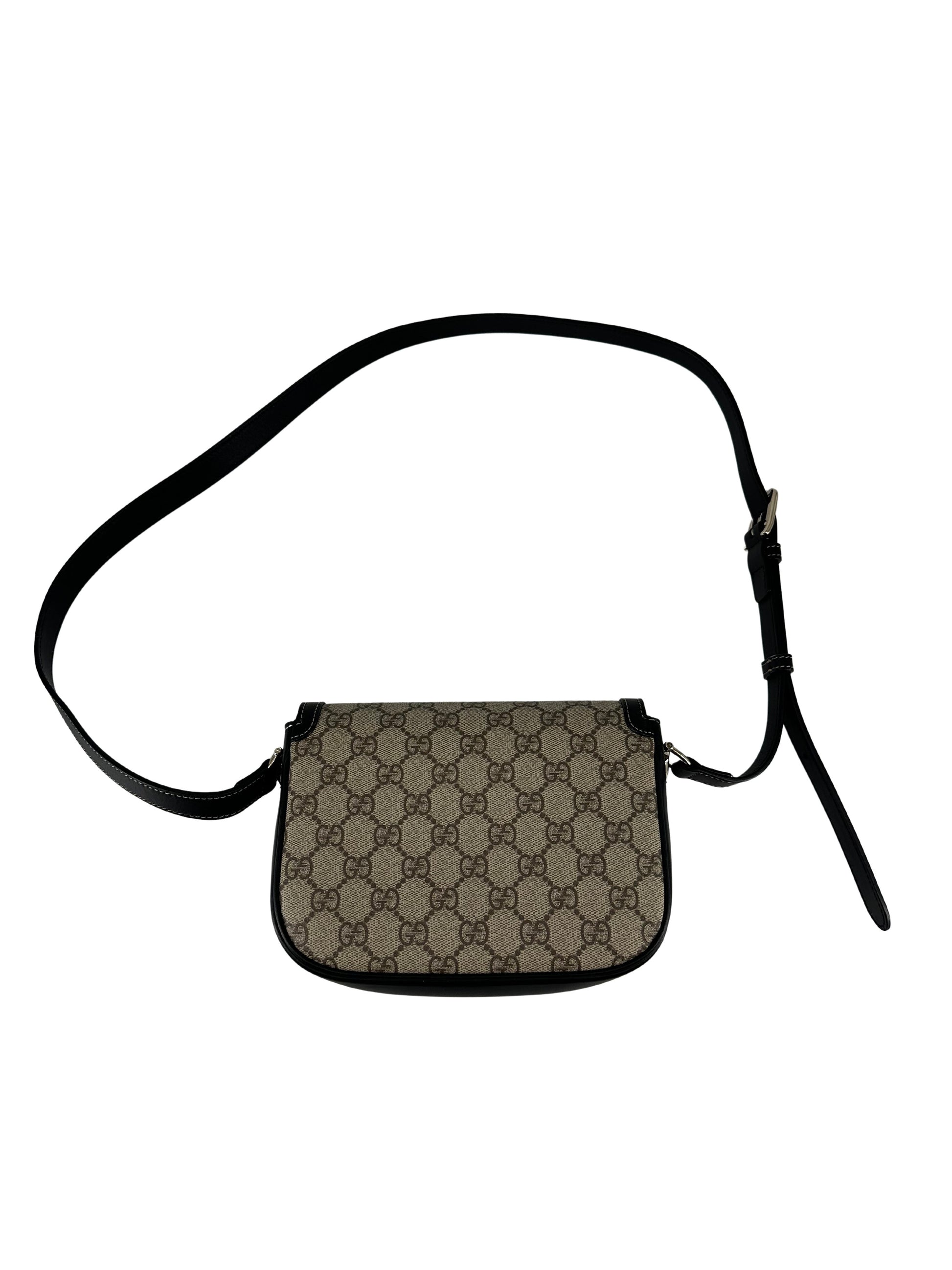 Gucci Horsebit, Black, Canvas, shoulder