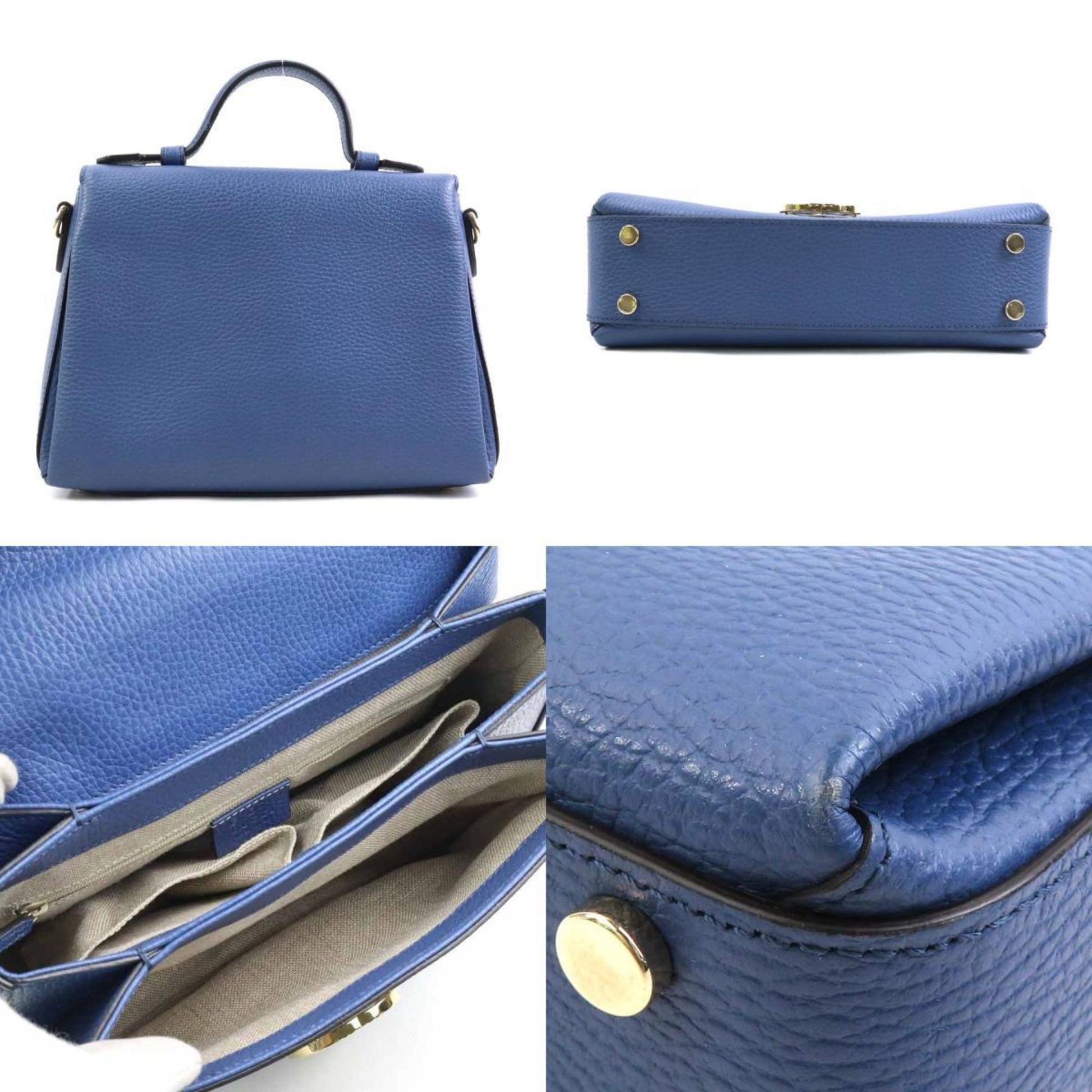 Gucci Interlocking G, Blue, Leather, shopper