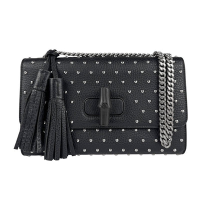 Gucci Bamboo, Black, Leather, shoulder