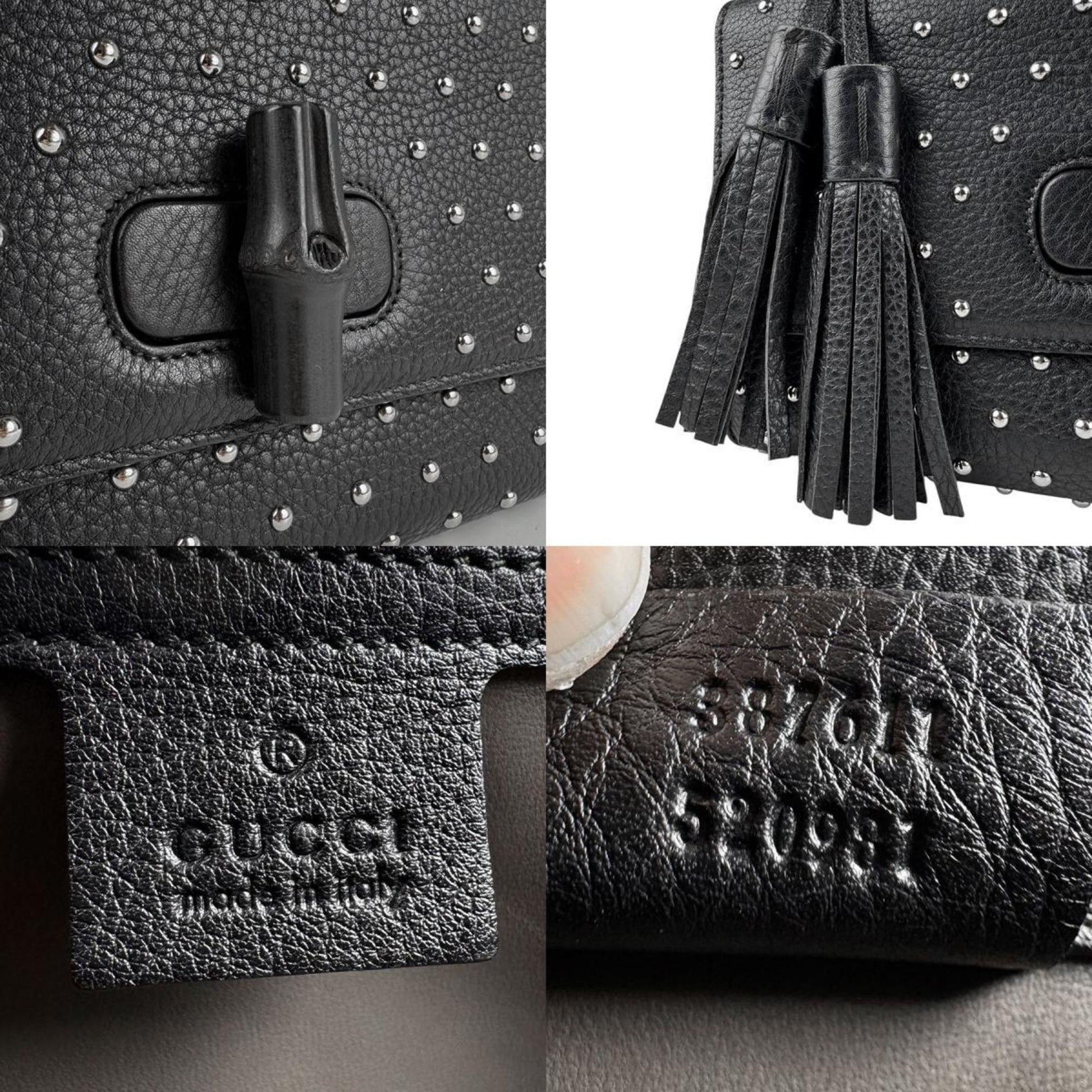 Gucci Bamboo, Black, Leather, shoulder