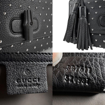 Gucci Bamboo, Black, Leather, shoulder