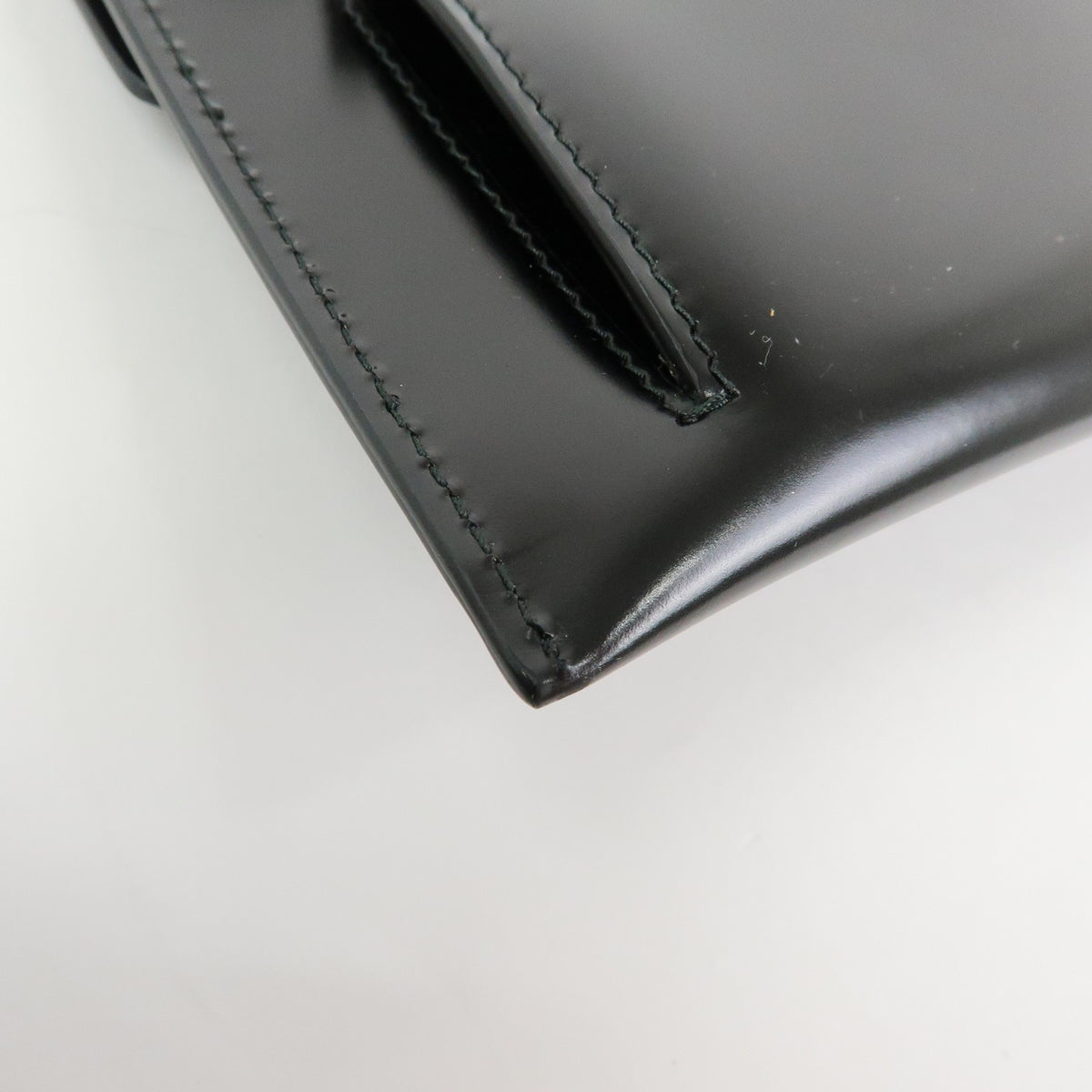 Prada Envelope Logo Clutch Spazzolato Leather, Black, Leather, Clutch