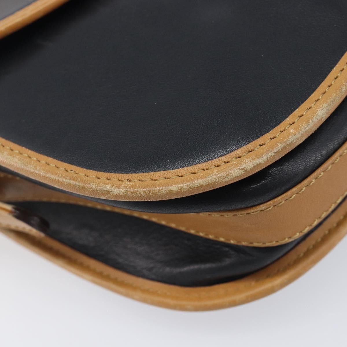 Celine Shoulder Leather, Black, Leather, Shoulder Bag