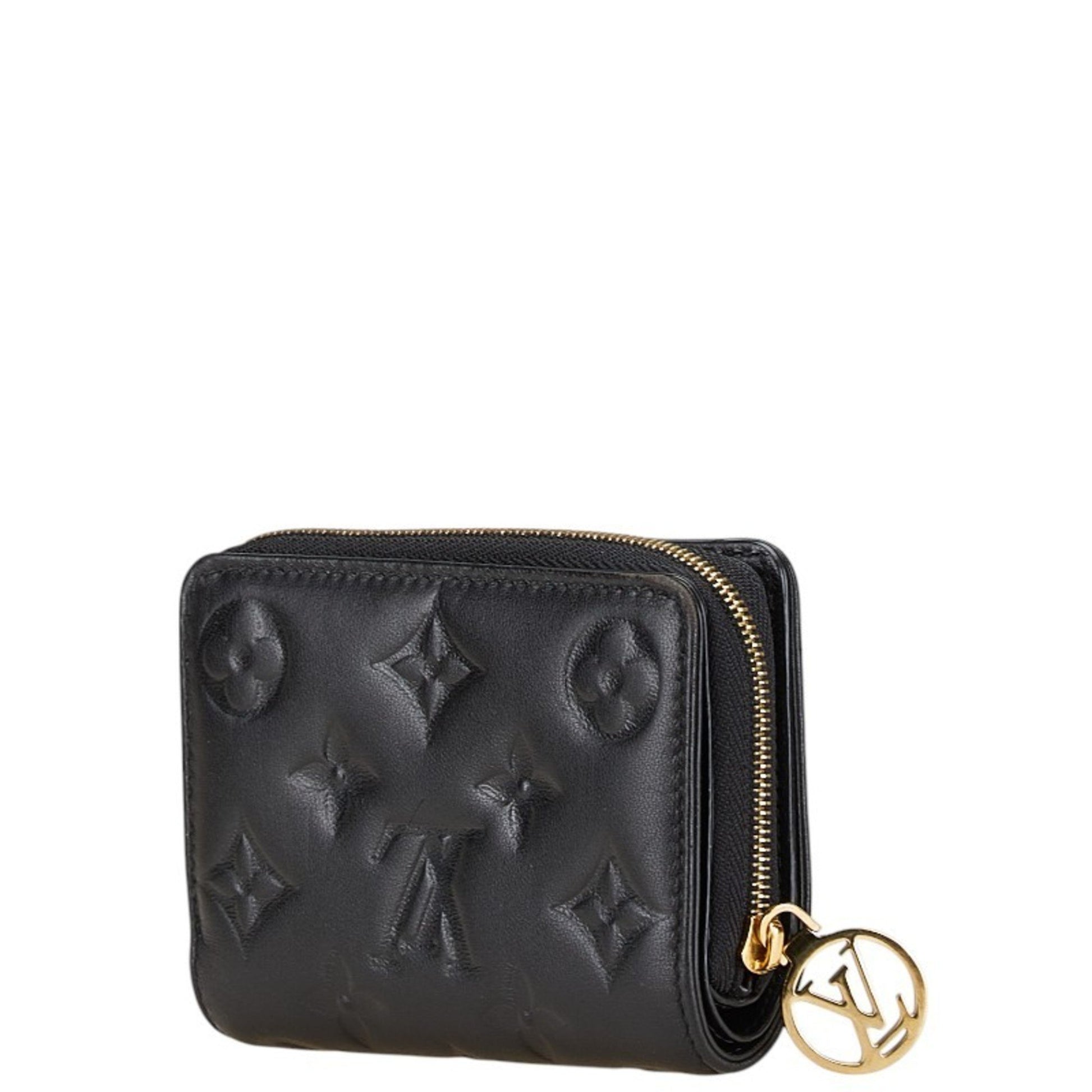 Louis Vuitton Lou, Black, Leather, wallet
