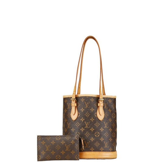Louis Vuitton Bucket PM, Brown, Canvas, tote