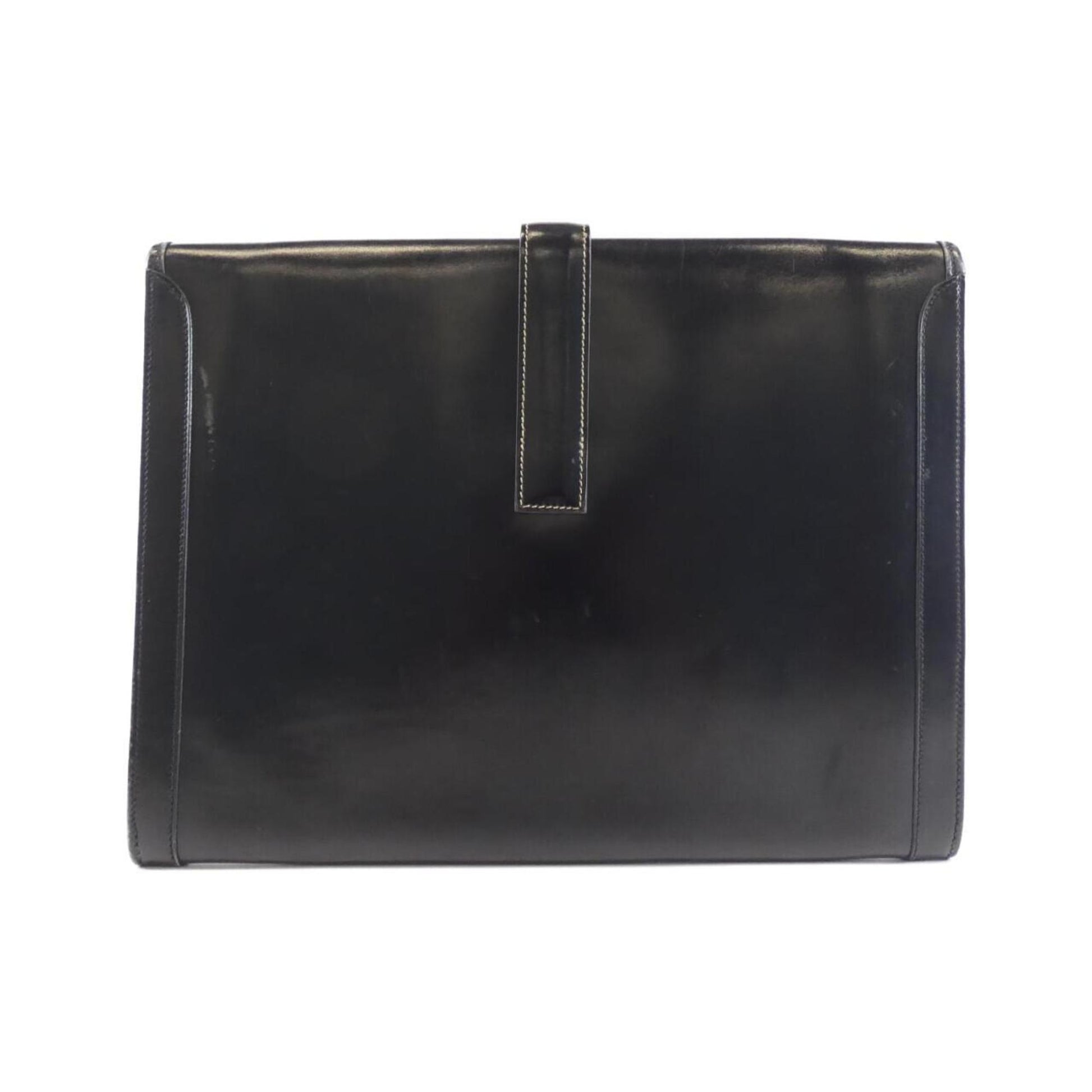 Hermès Jige, Black, Leather, handbag