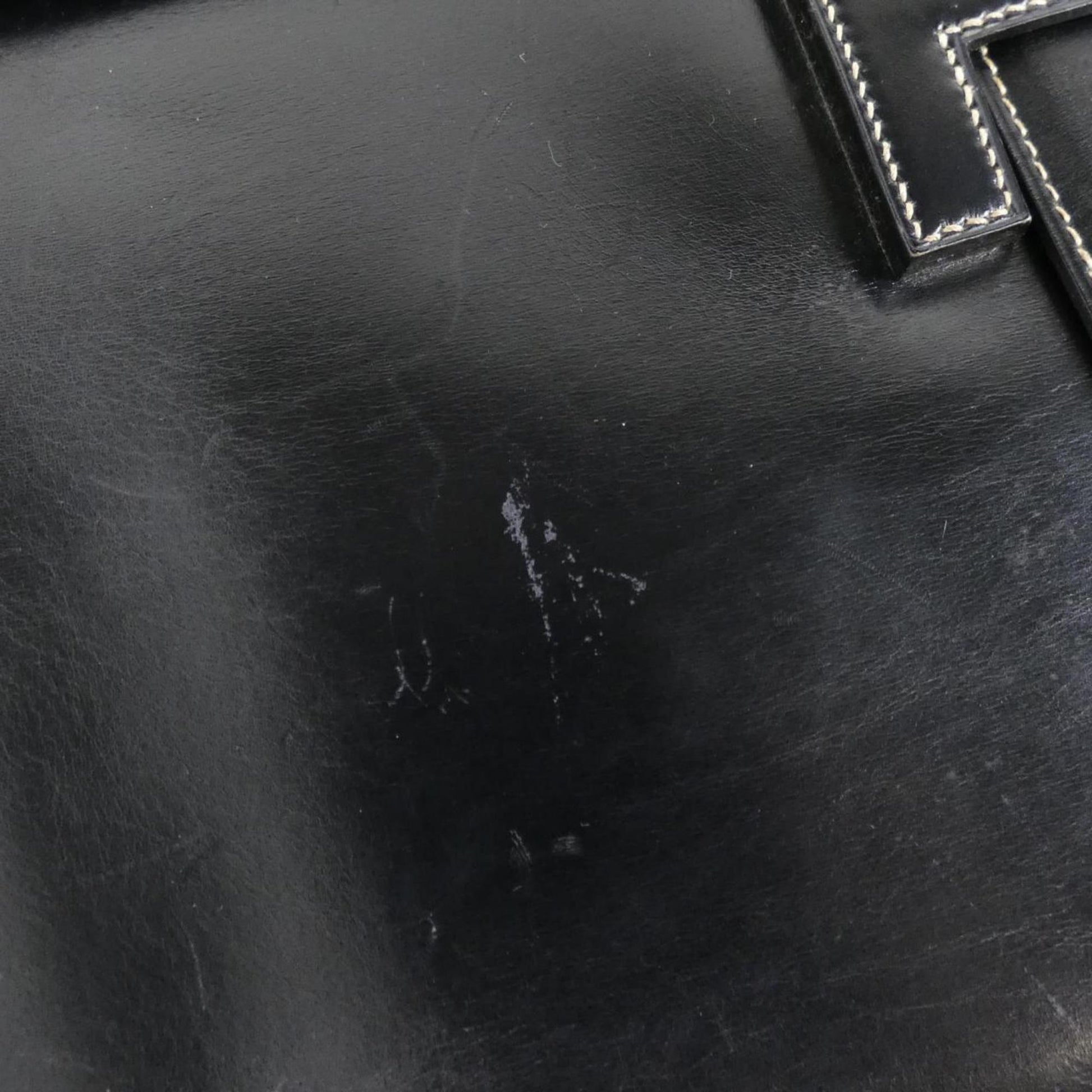 Hermès Jige, Black, Leather, handbag