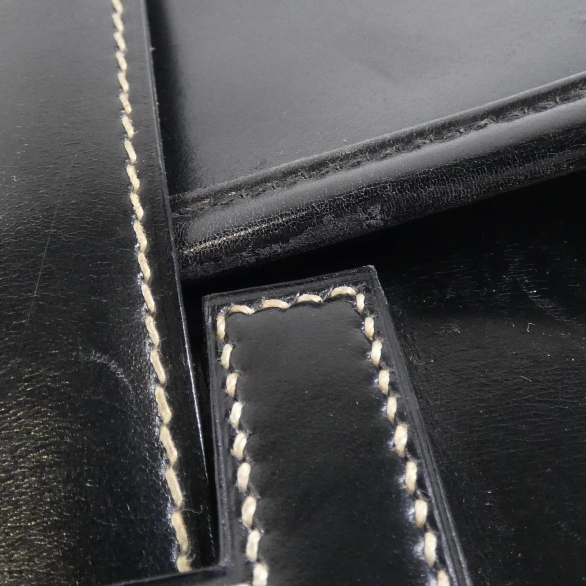 Hermès Jige, Black, Leather, handbag