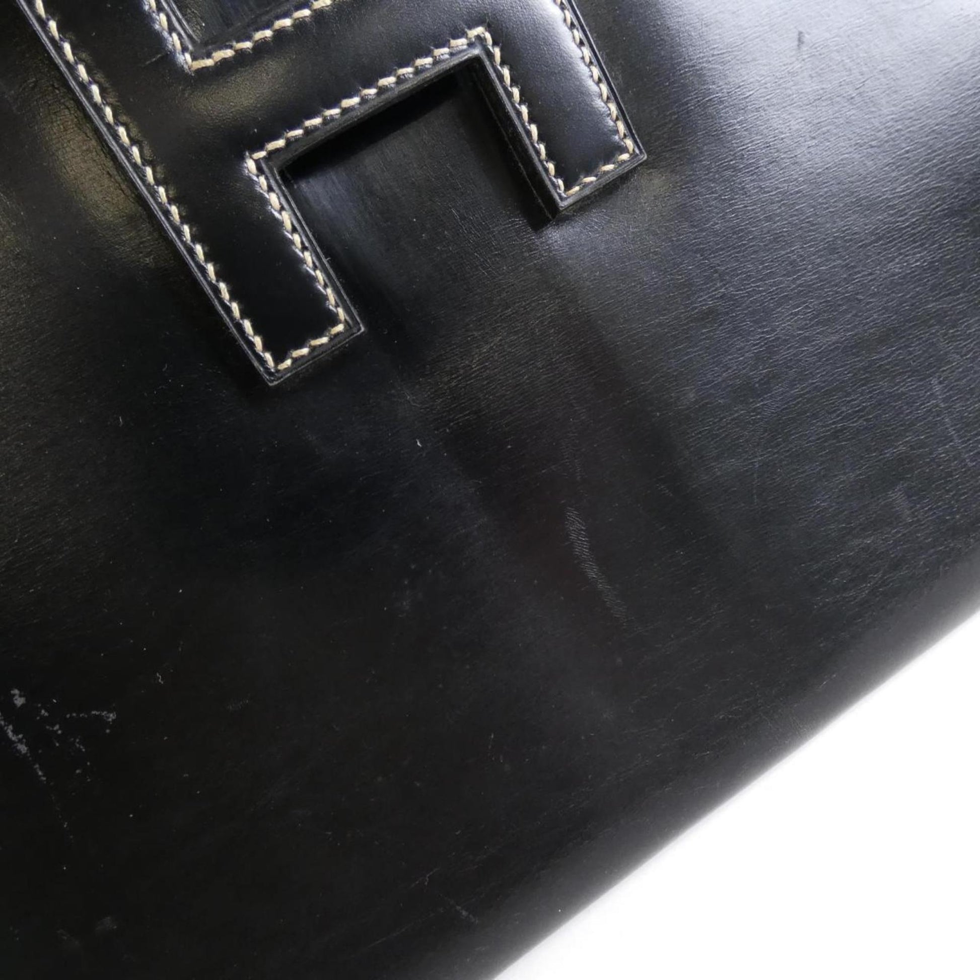 Hermès Jige, Black, Leather, handbag