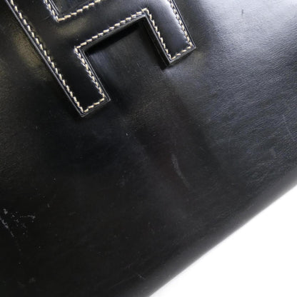 Hermès Jige, Black, Leather, handbag