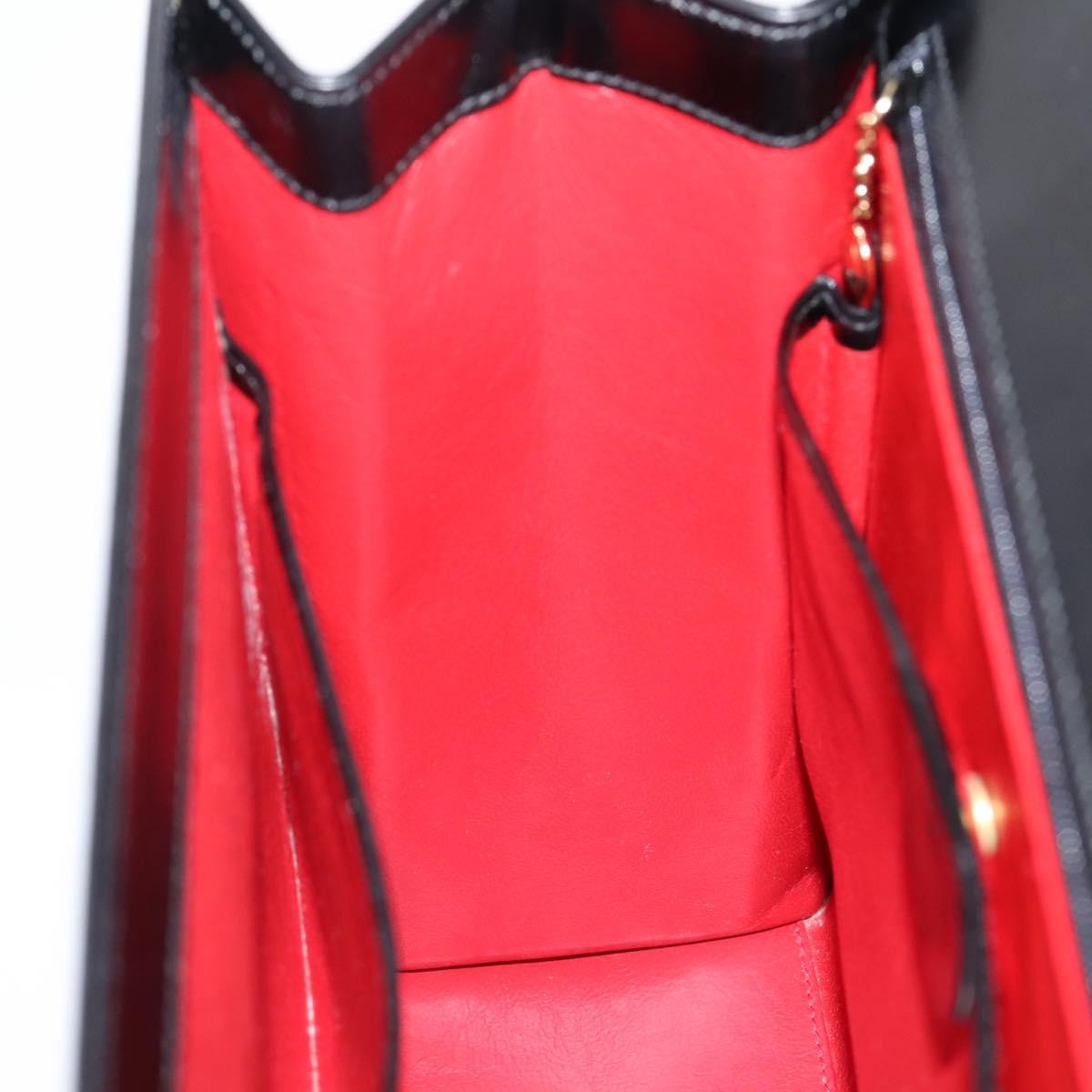 Gucci Vintage Lady Lock Top Handle Leather, Black, Leather, Handbag