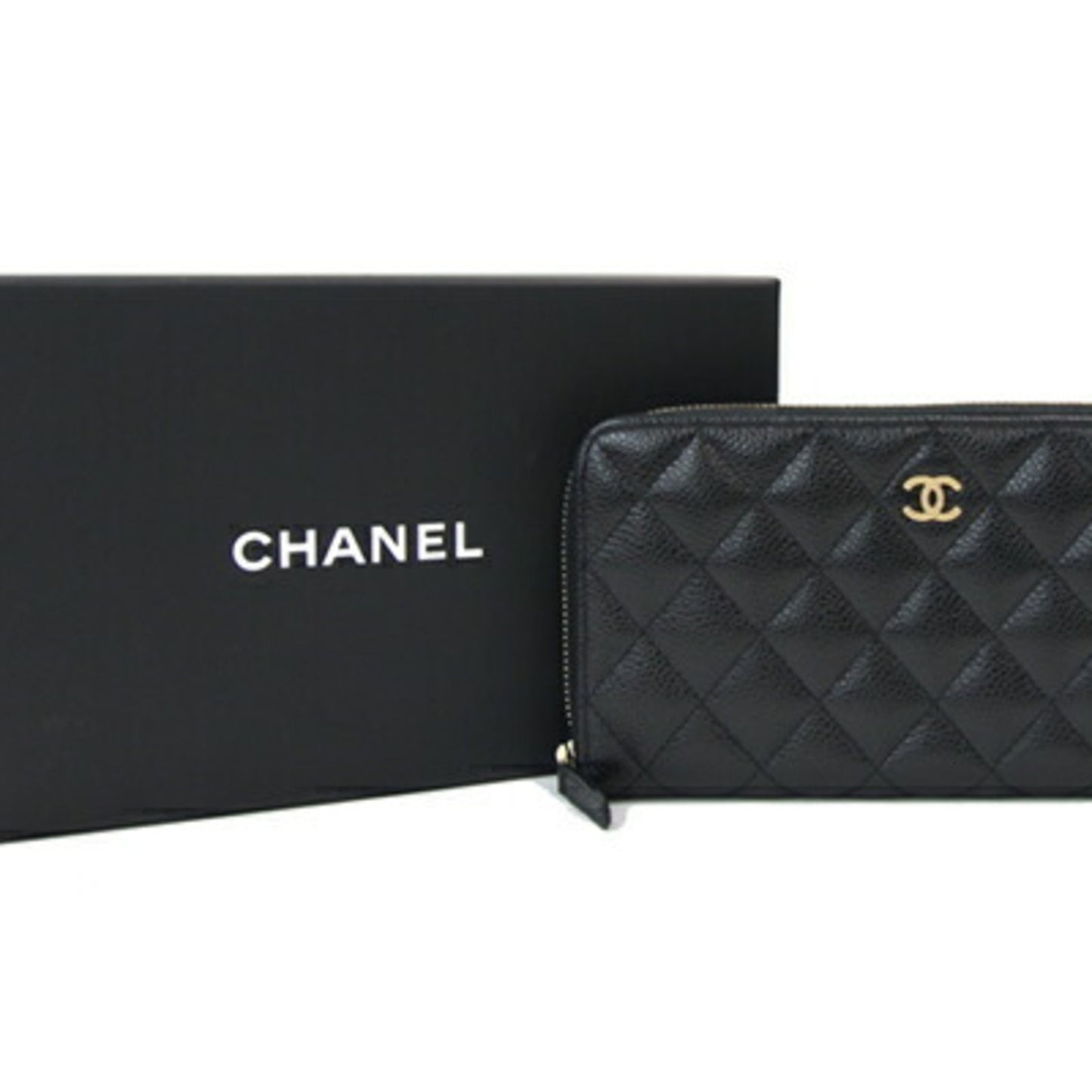 Chanel -, Black, Leather, wallet