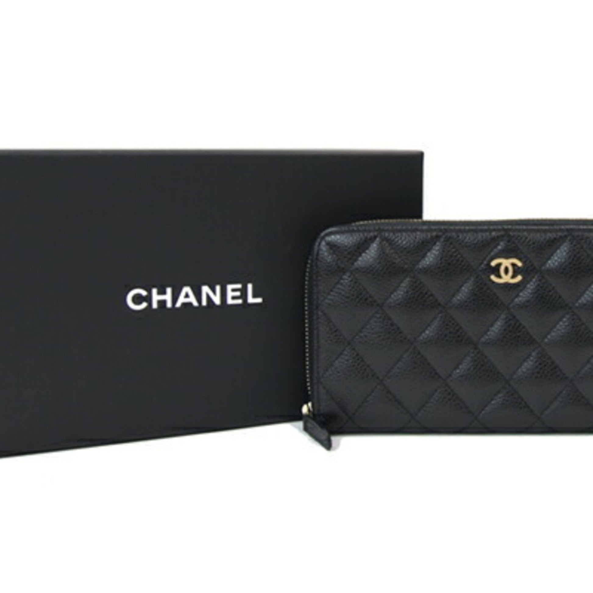 Chanel -, Black, Leather, wallet
