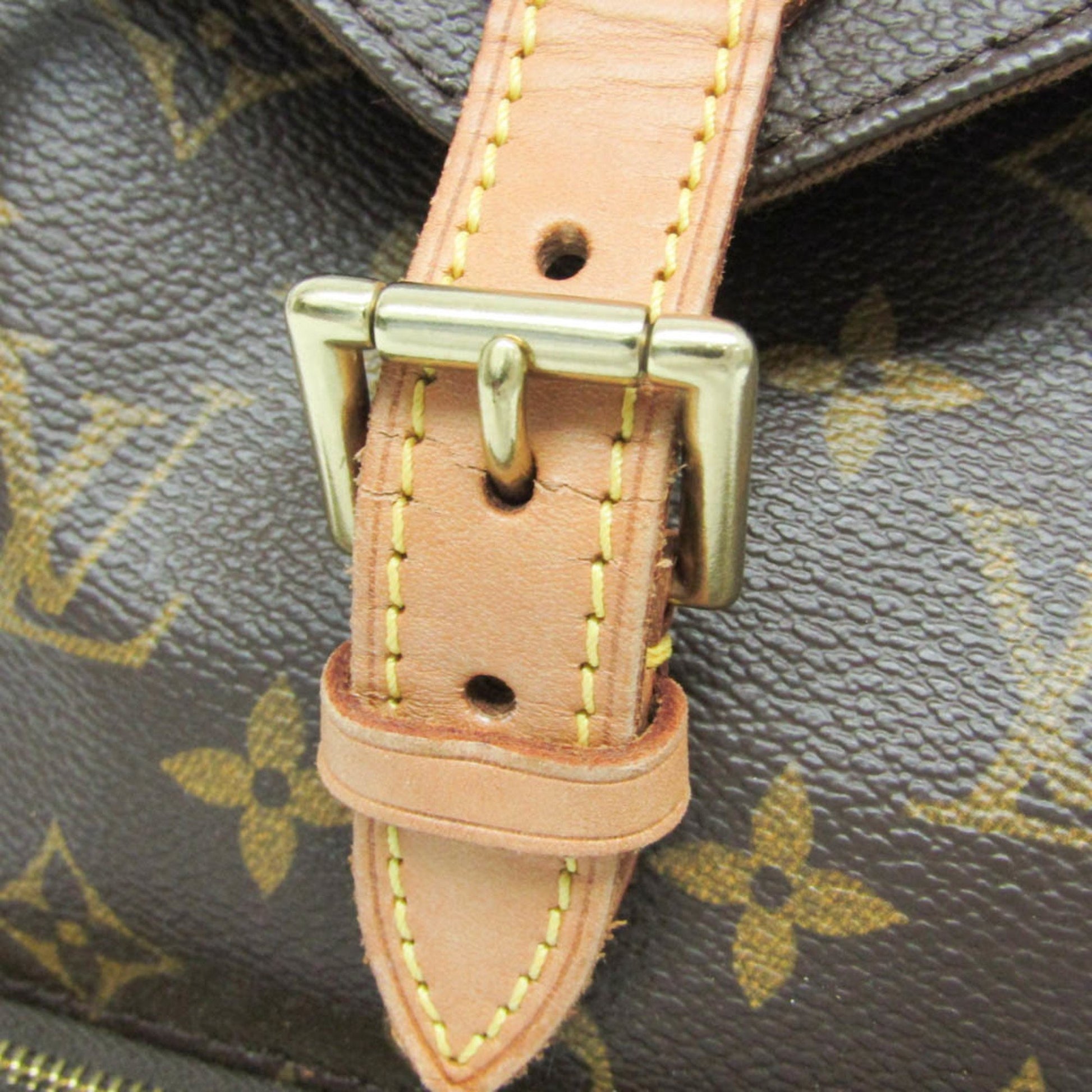 Louis Vuitton Montsouris MM, Brown, Canvas, backpack