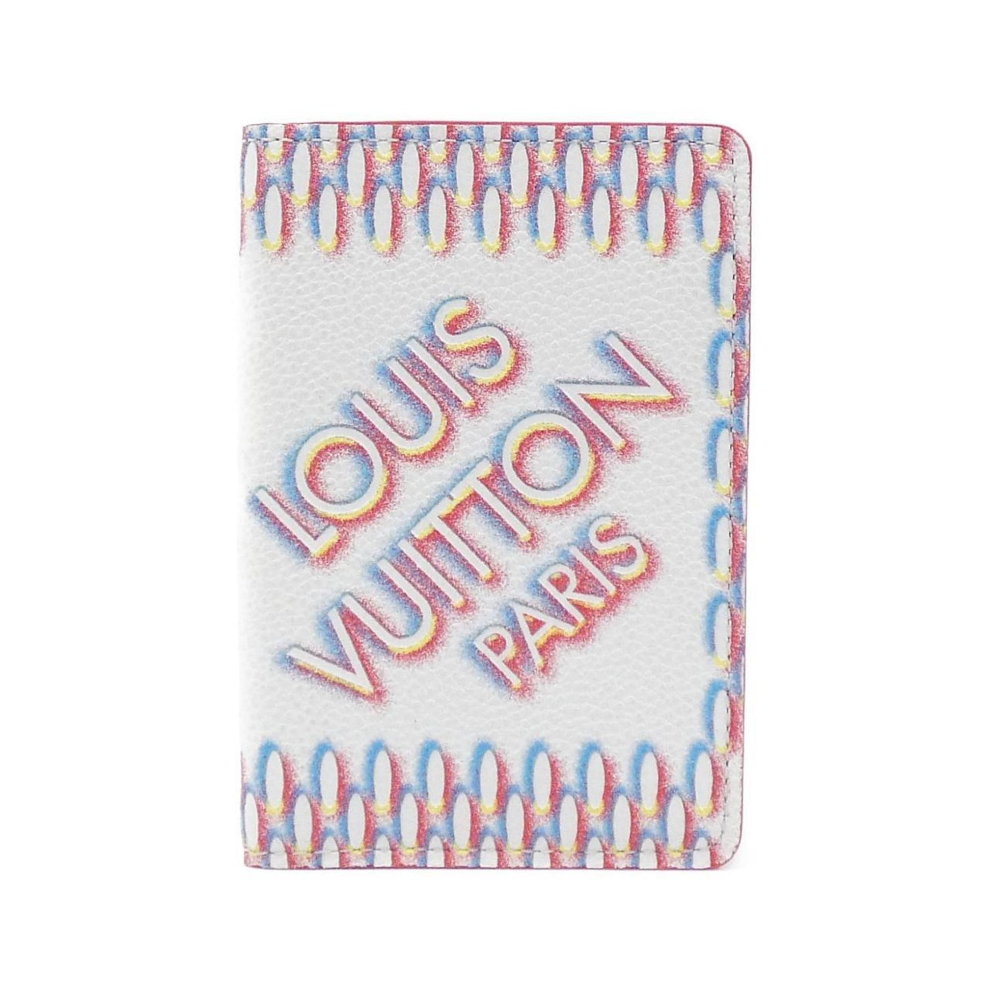 Louis Vuitton Pocket Organizer, White, Leather, wallet