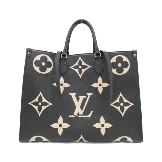 Louis Vuitton Onthego GM, Black, Leather, handbag