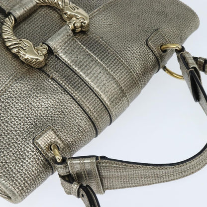 Bvlgari Leoni Top Handle Leather, Silver, Leather, Handbag