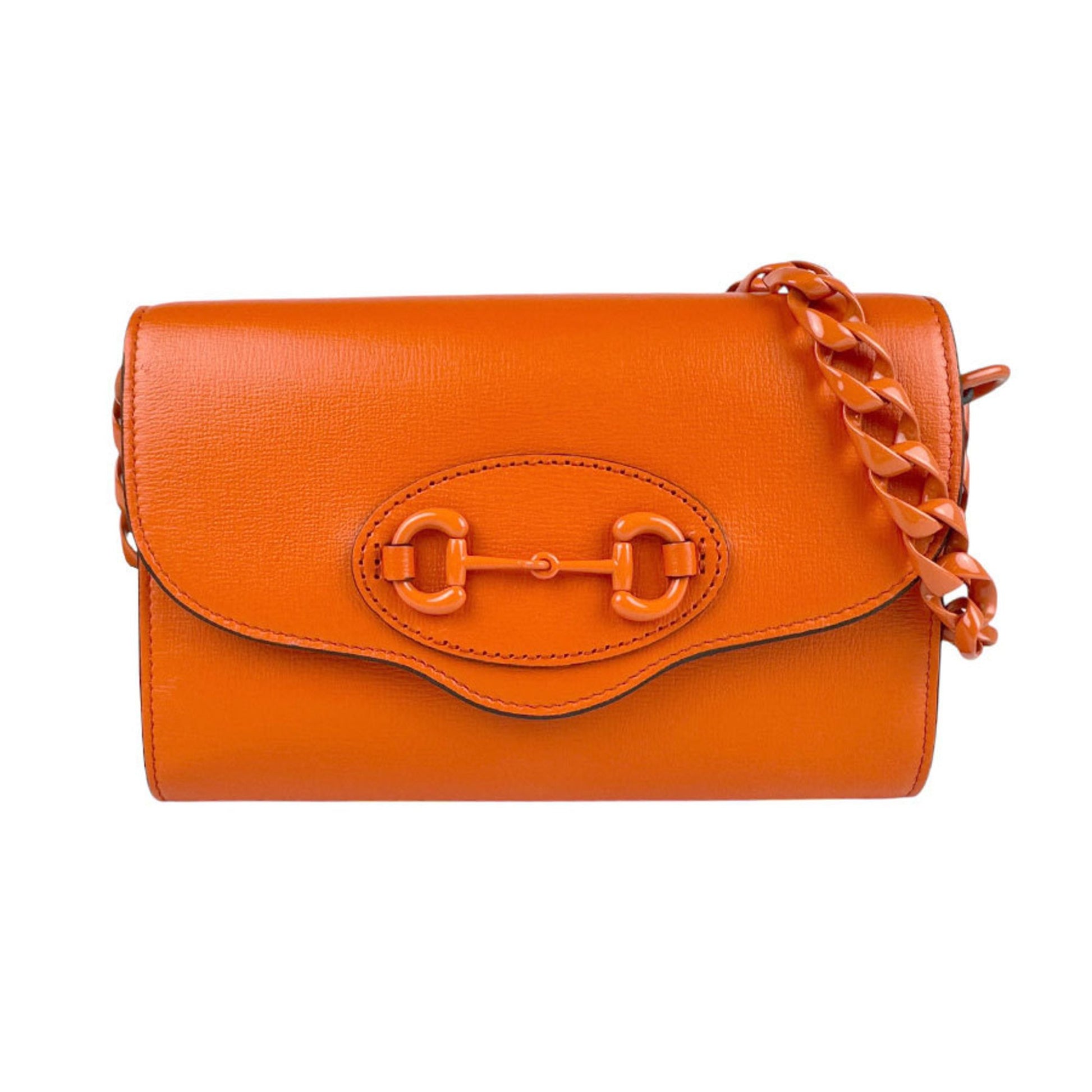 Gucci Horsebit, Orange, Leather, shoulder