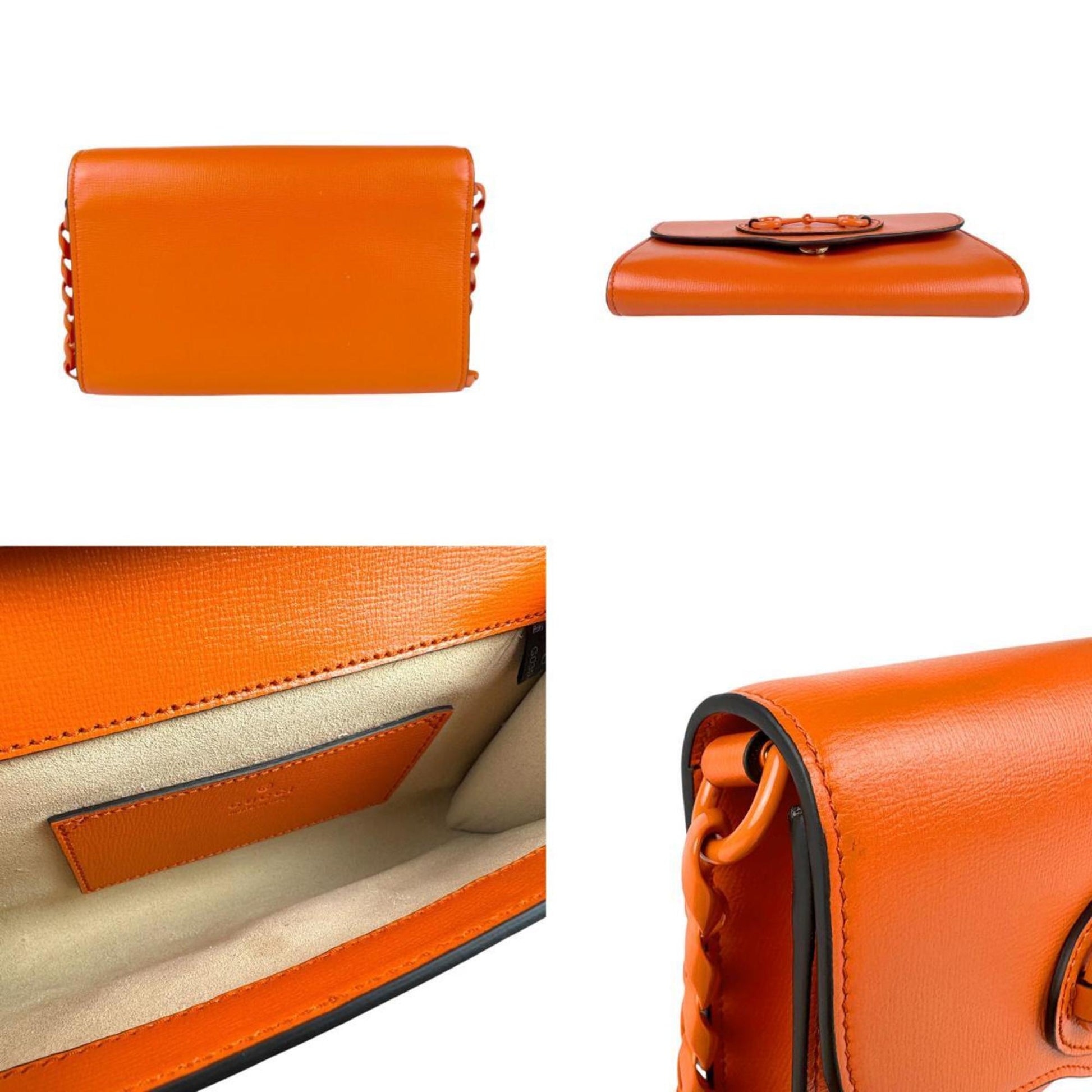 Gucci Horsebit, Orange, Leather, shoulder