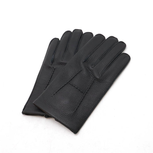 Hermès H, Black, Leather, gloves