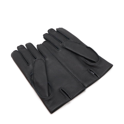 Hermès H, Black, Leather, gloves