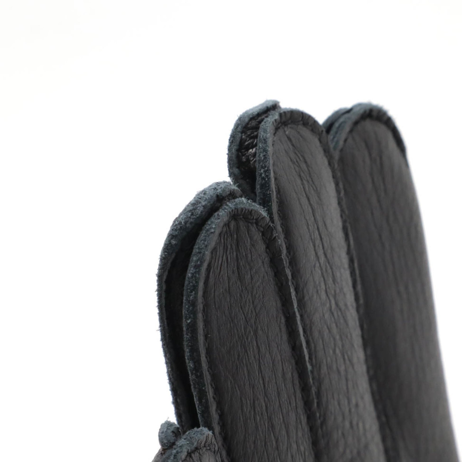 Hermès H, Black, Leather, gloves