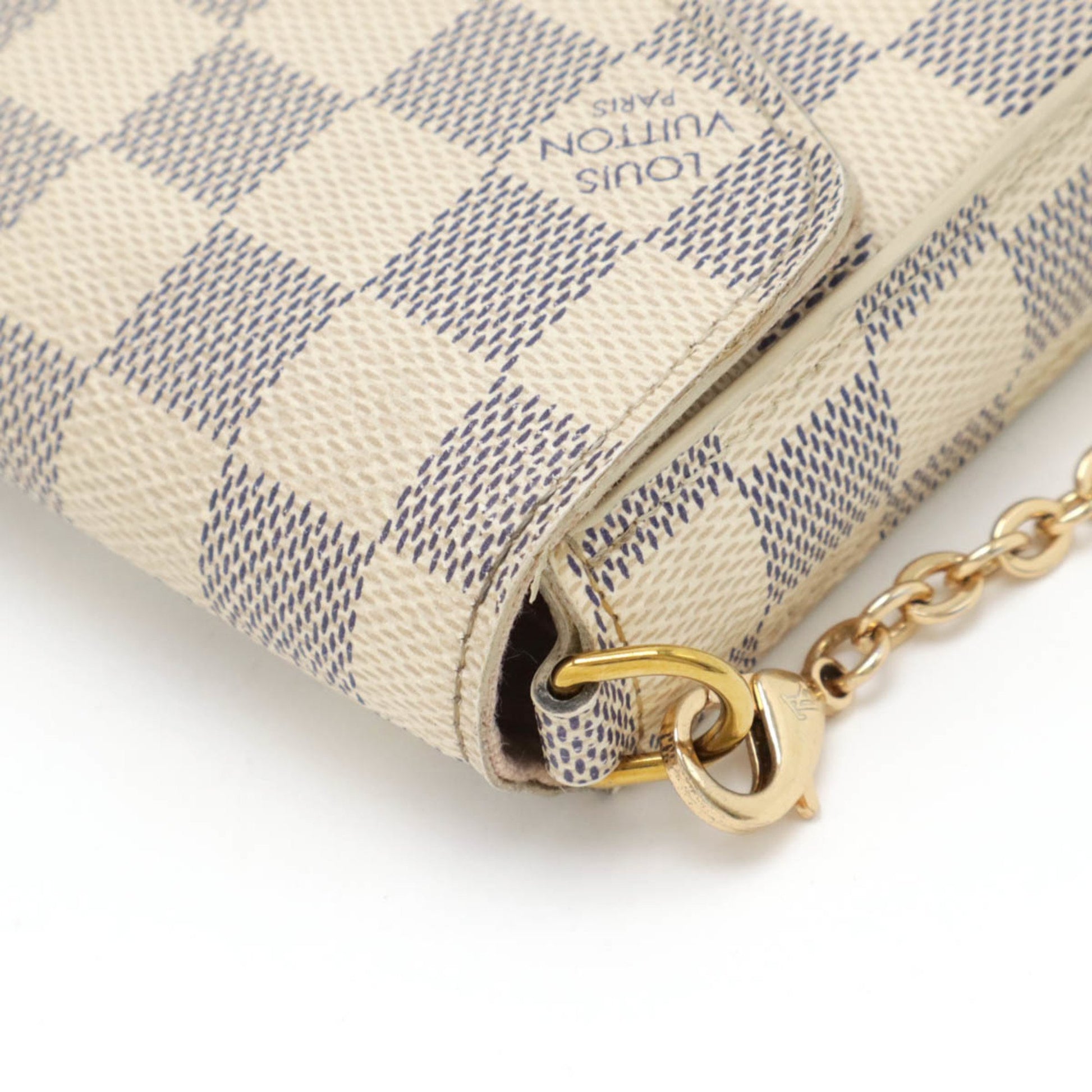 Louis Vuitton Felicie, White, Canvas, clutch