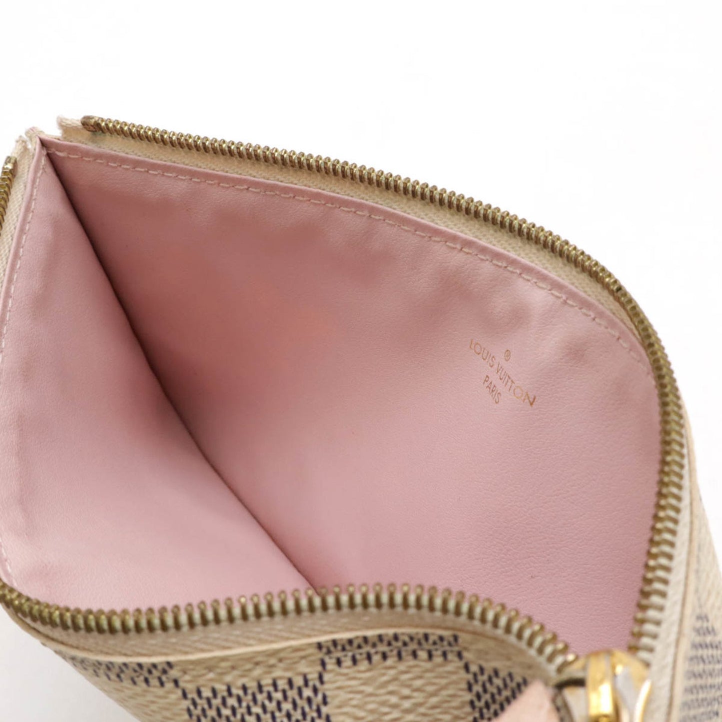 Louis Vuitton Felicie, White, Canvas, clutch