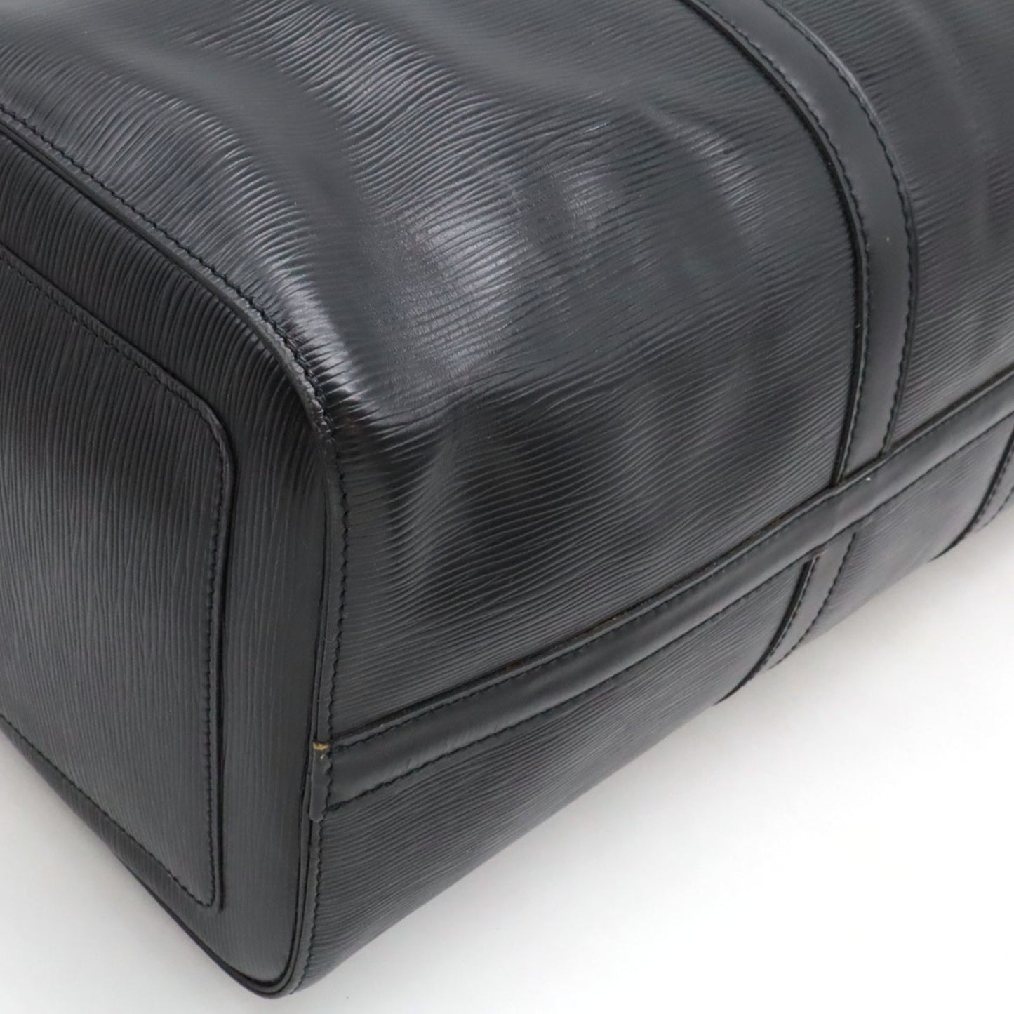 Louis Vuitton Keepall 45, Black, Leather, travel