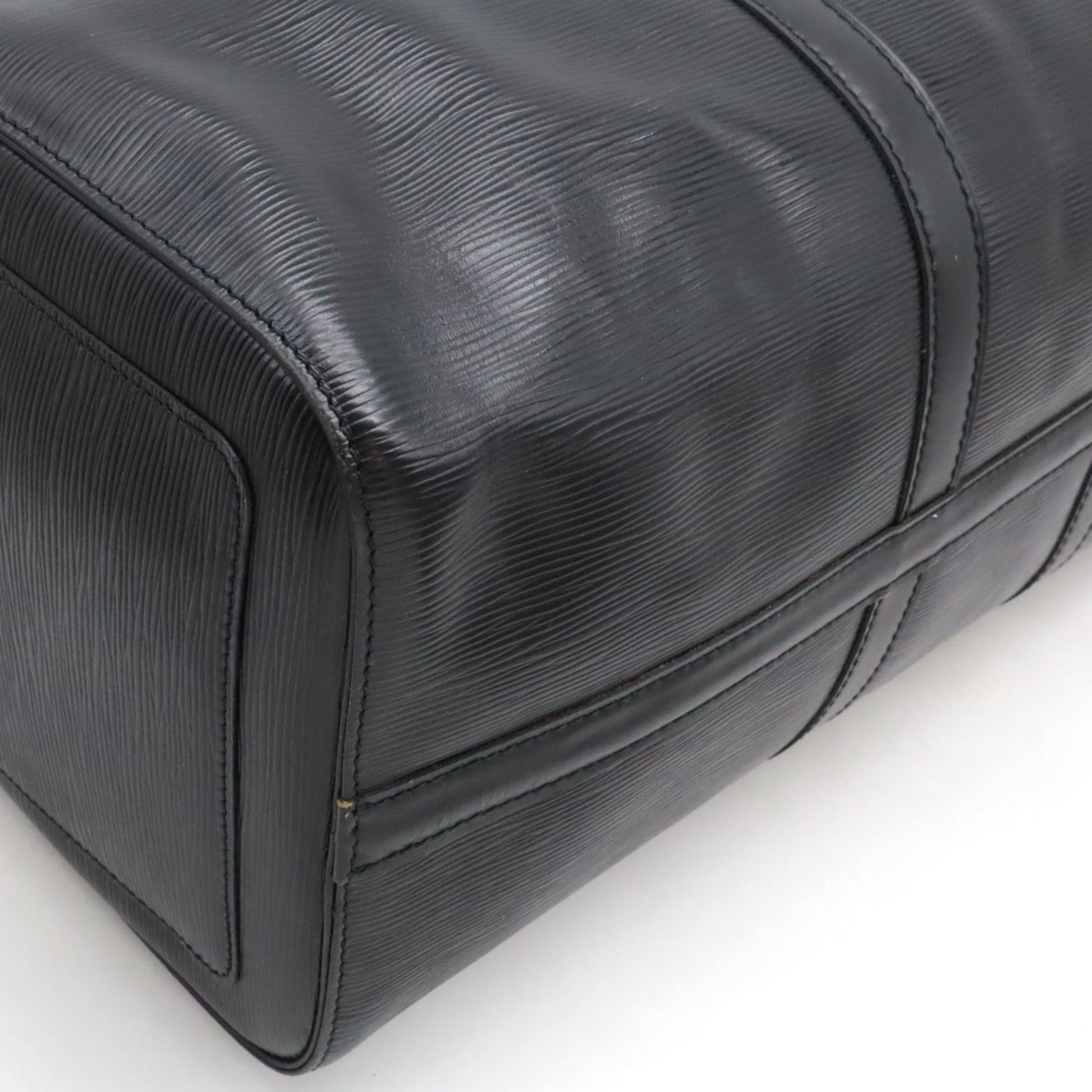 Louis Vuitton Keepall 45, Black, Leather, travel