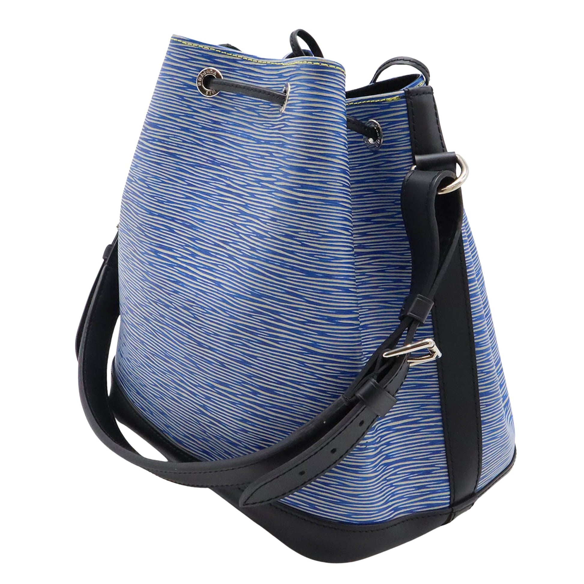 Louis Vuitton Petit Noé, Blue, Leather, shoulder