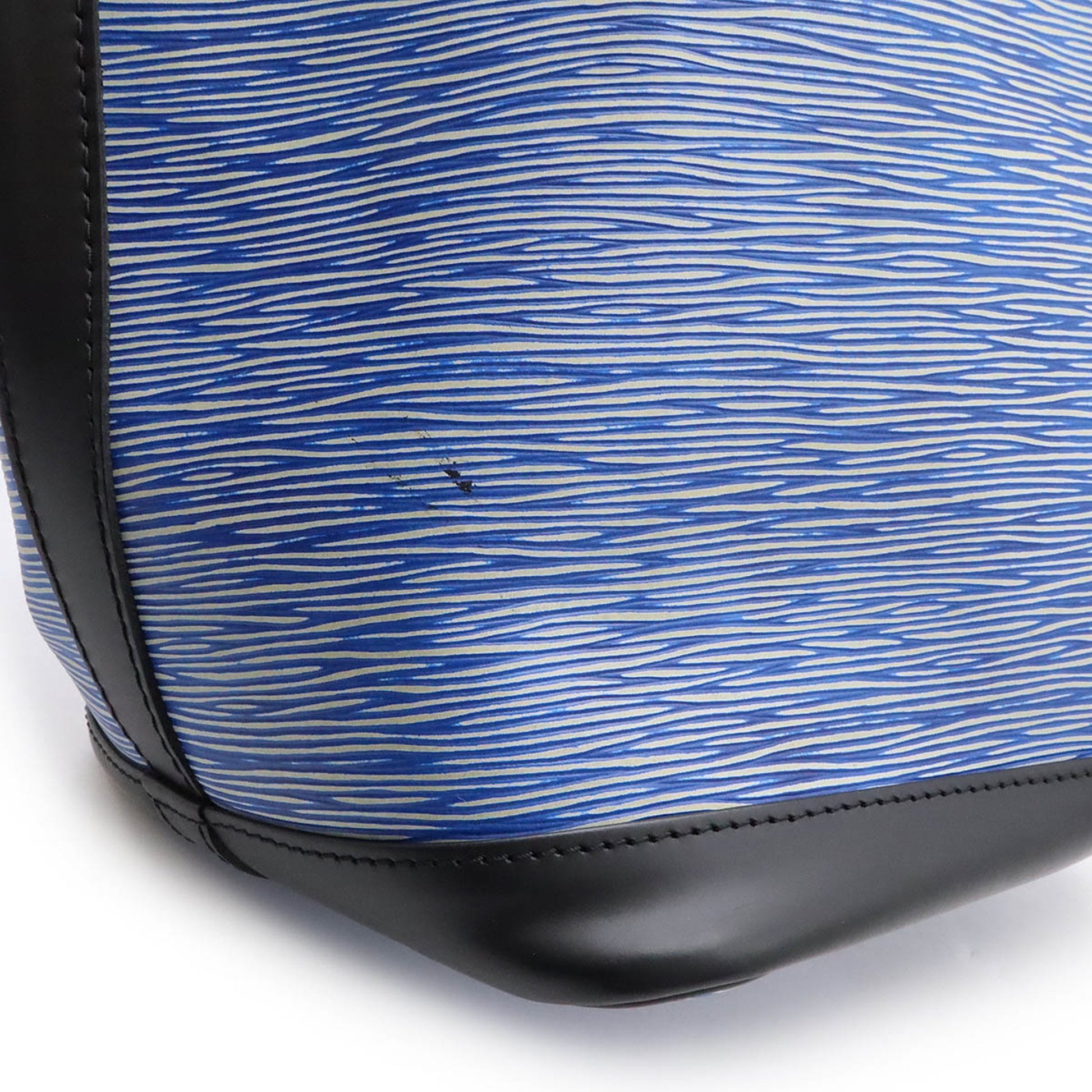 Louis Vuitton Petit Noé, Blue, Leather, shoulder