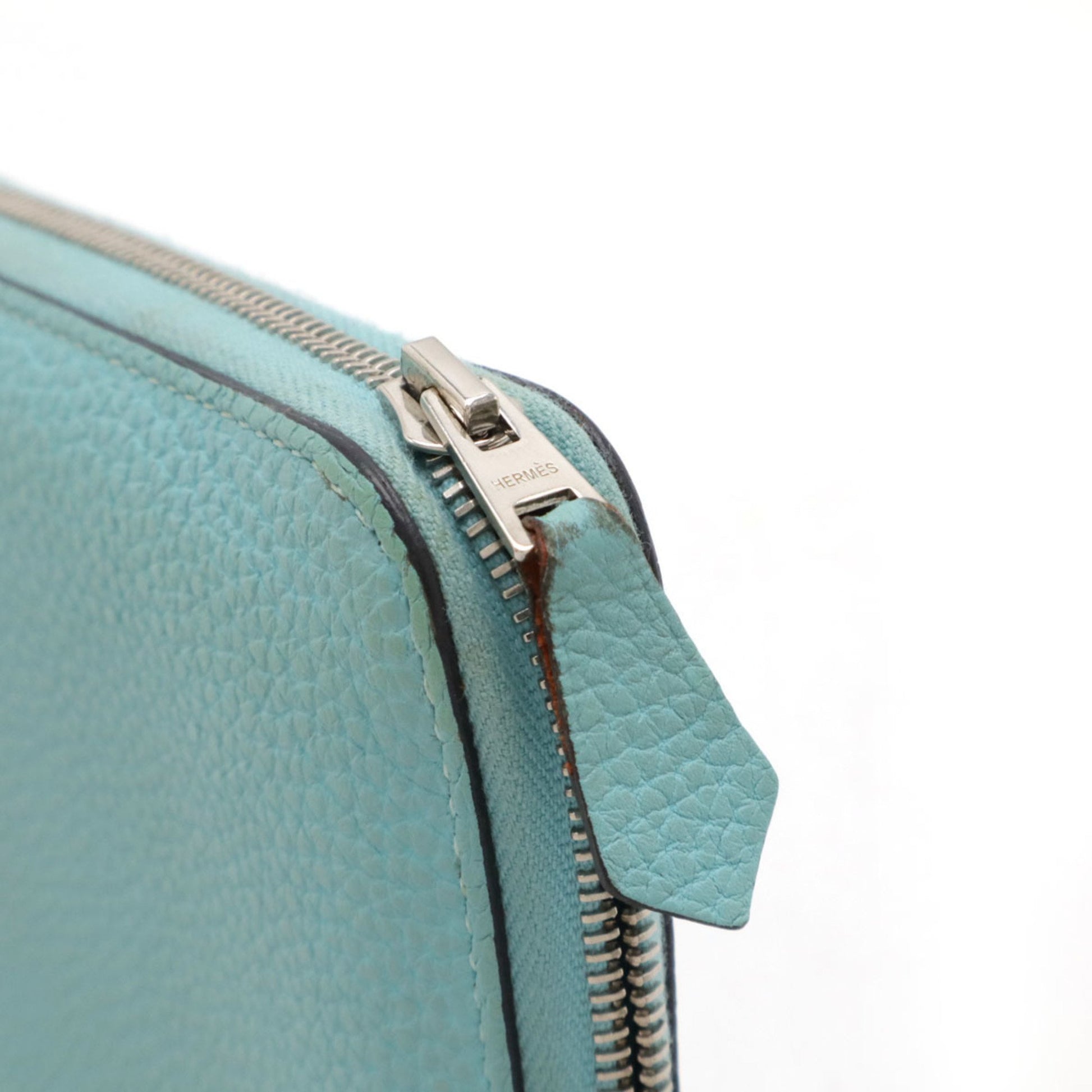 Hermès Silk'In, Turquoise, Leather, wallet