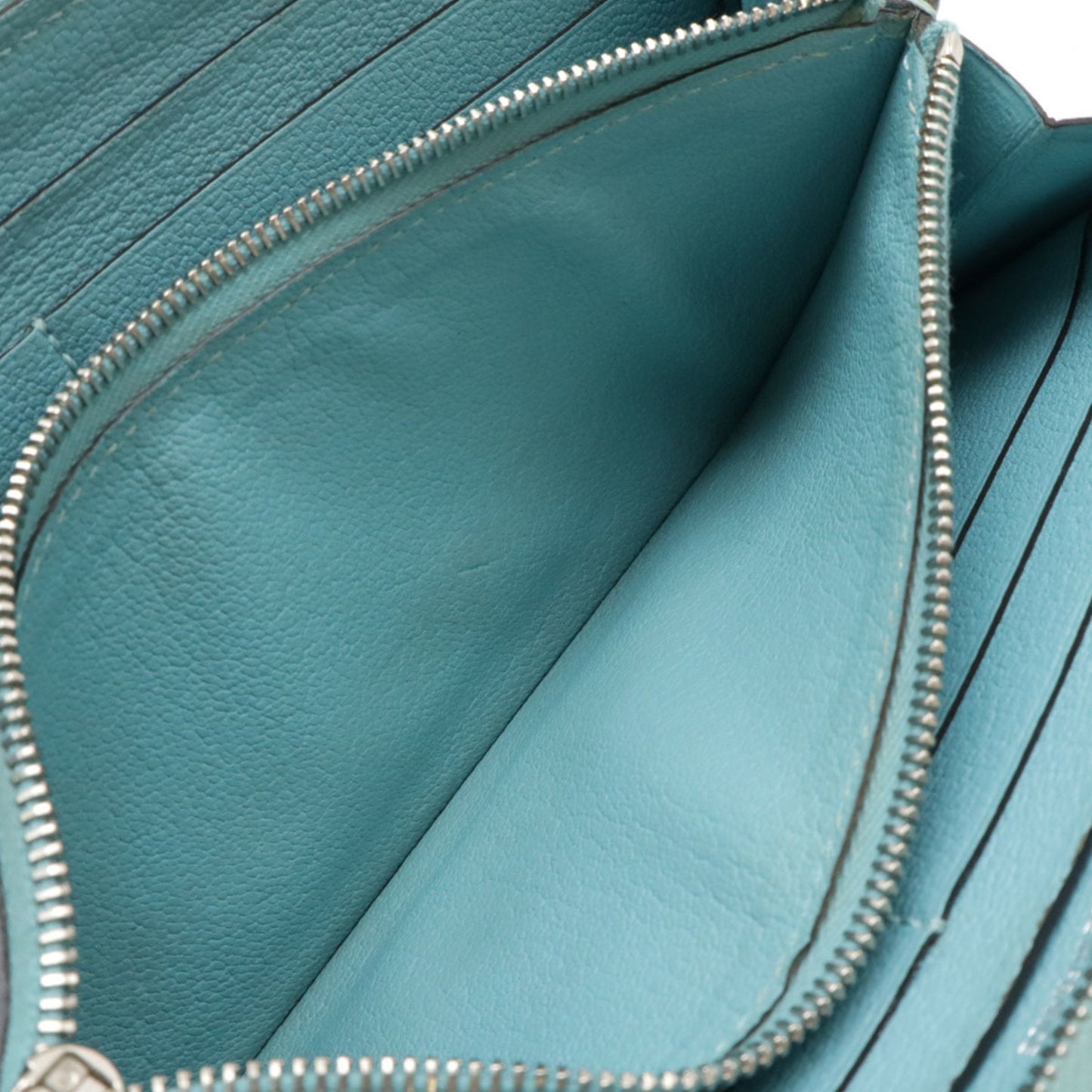 Hermès Silk'In, Turquoise, Leather, wallet