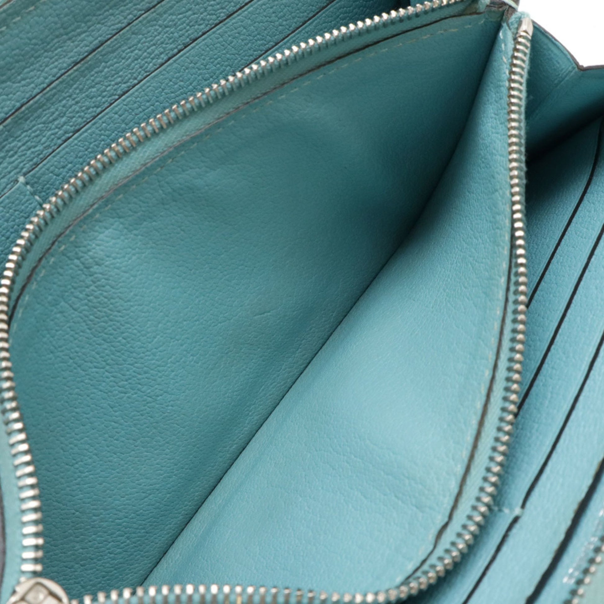 Hermès Silk'In, Turquoise, Leather, wallet