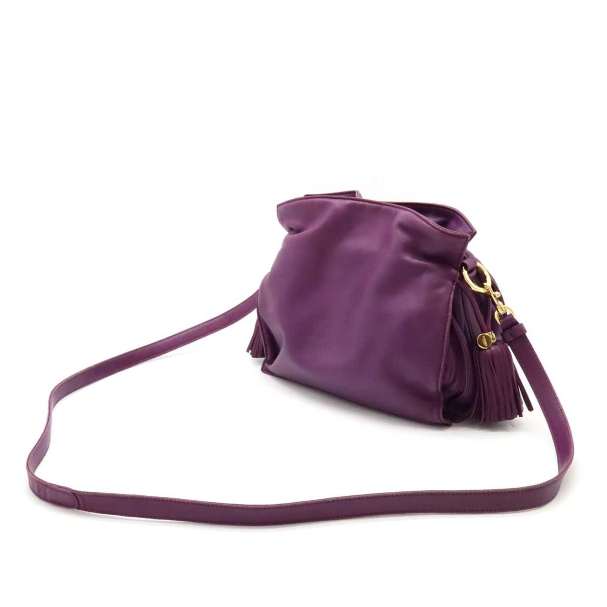 Loewe Flamenco, Purple, Leather, shoulder