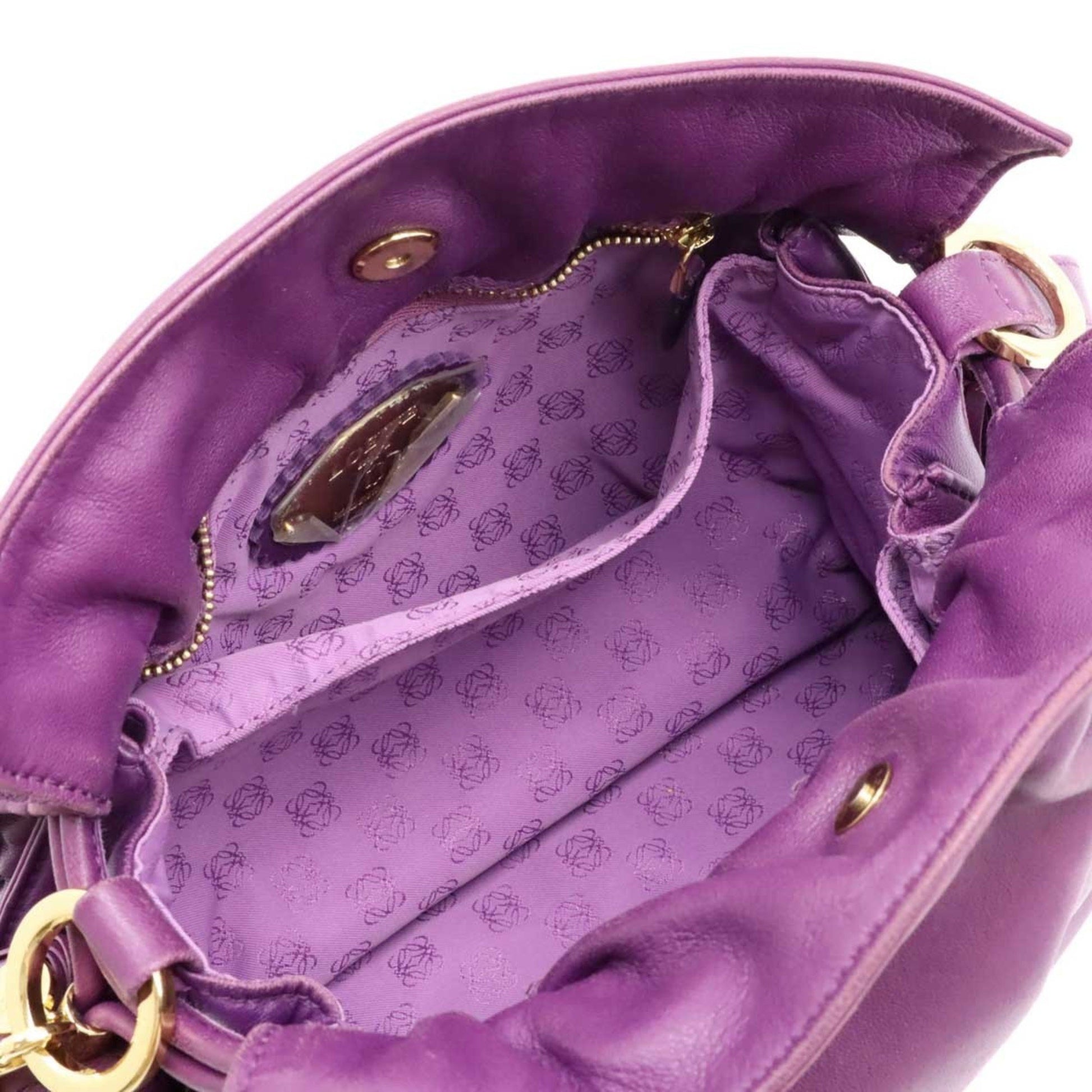Loewe Flamenco, Purple, Leather, shoulder