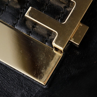 Fendi Baguette, Black, Leather, shoulder