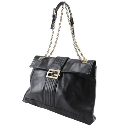Fendi Baguette, Black, Leather, shoulder