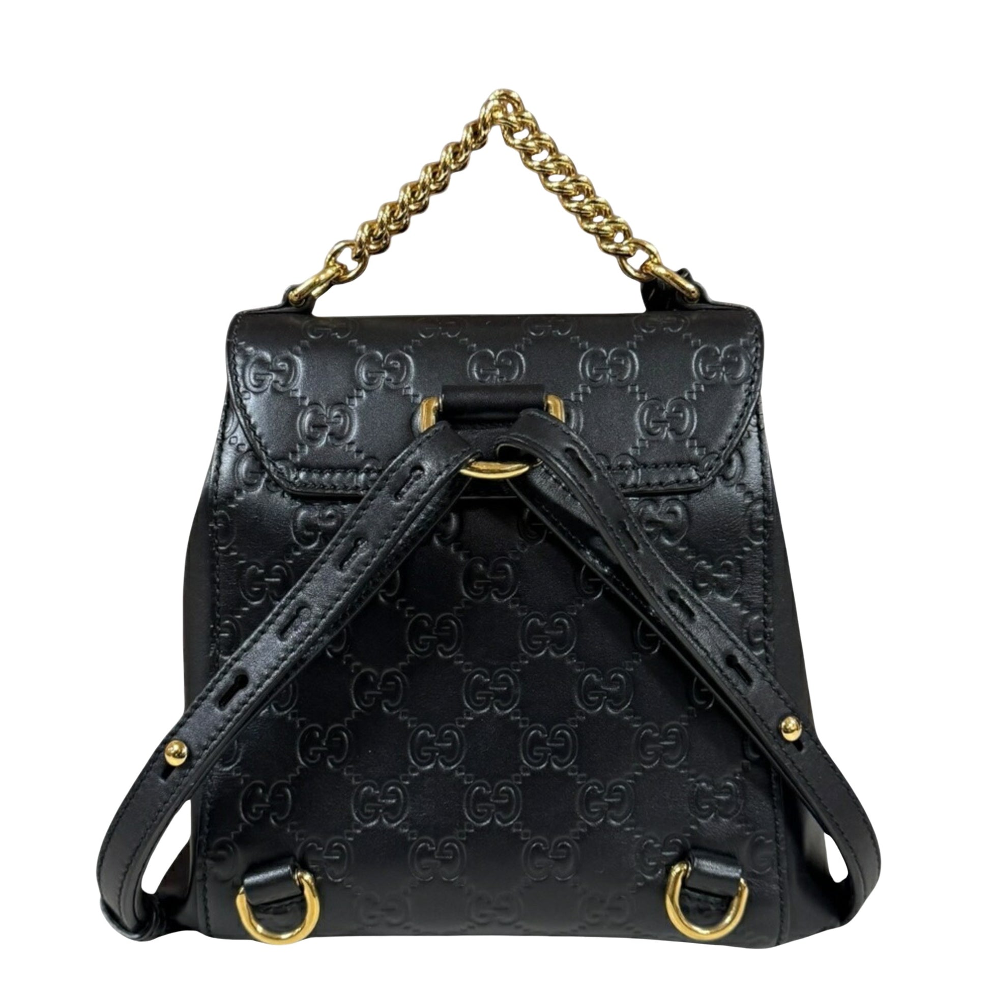 Gucci Guccissima, Black, Leather, backpack