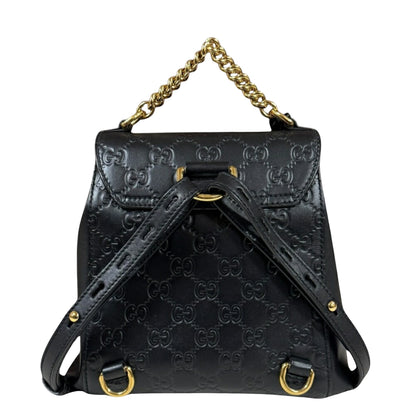Gucci Guccissima, Black, Leather, backpack