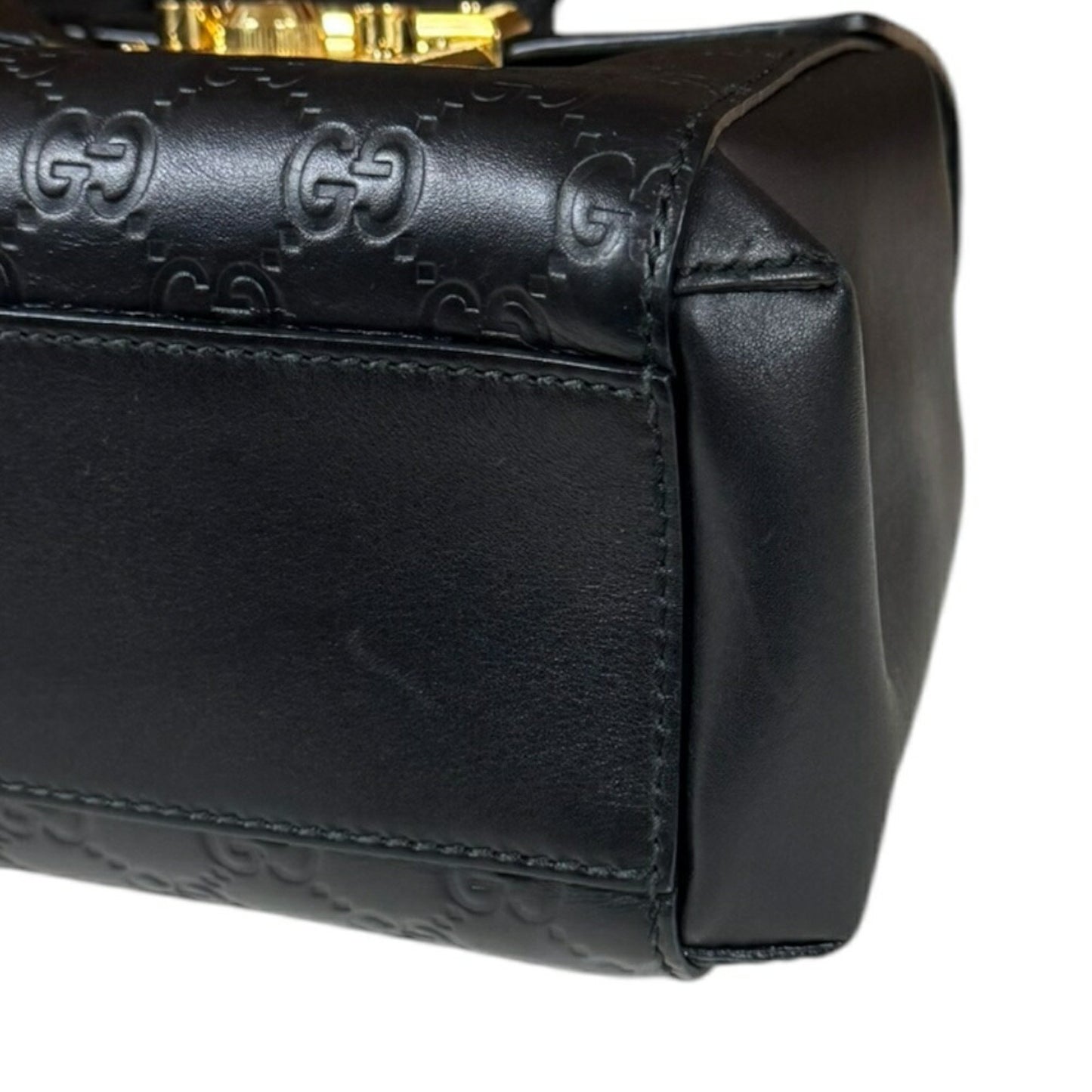 Gucci Guccissima, Black, Leather, backpack