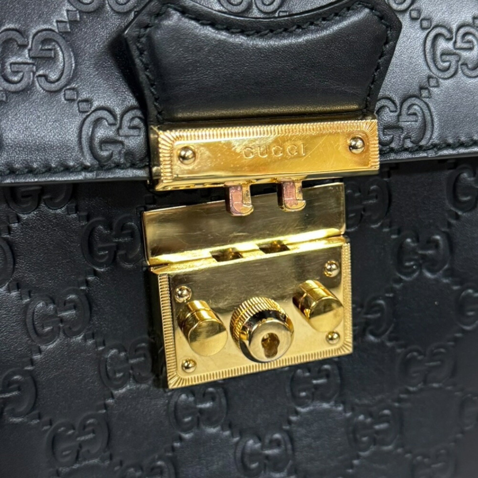 Gucci Guccissima, Black, Leather, backpack