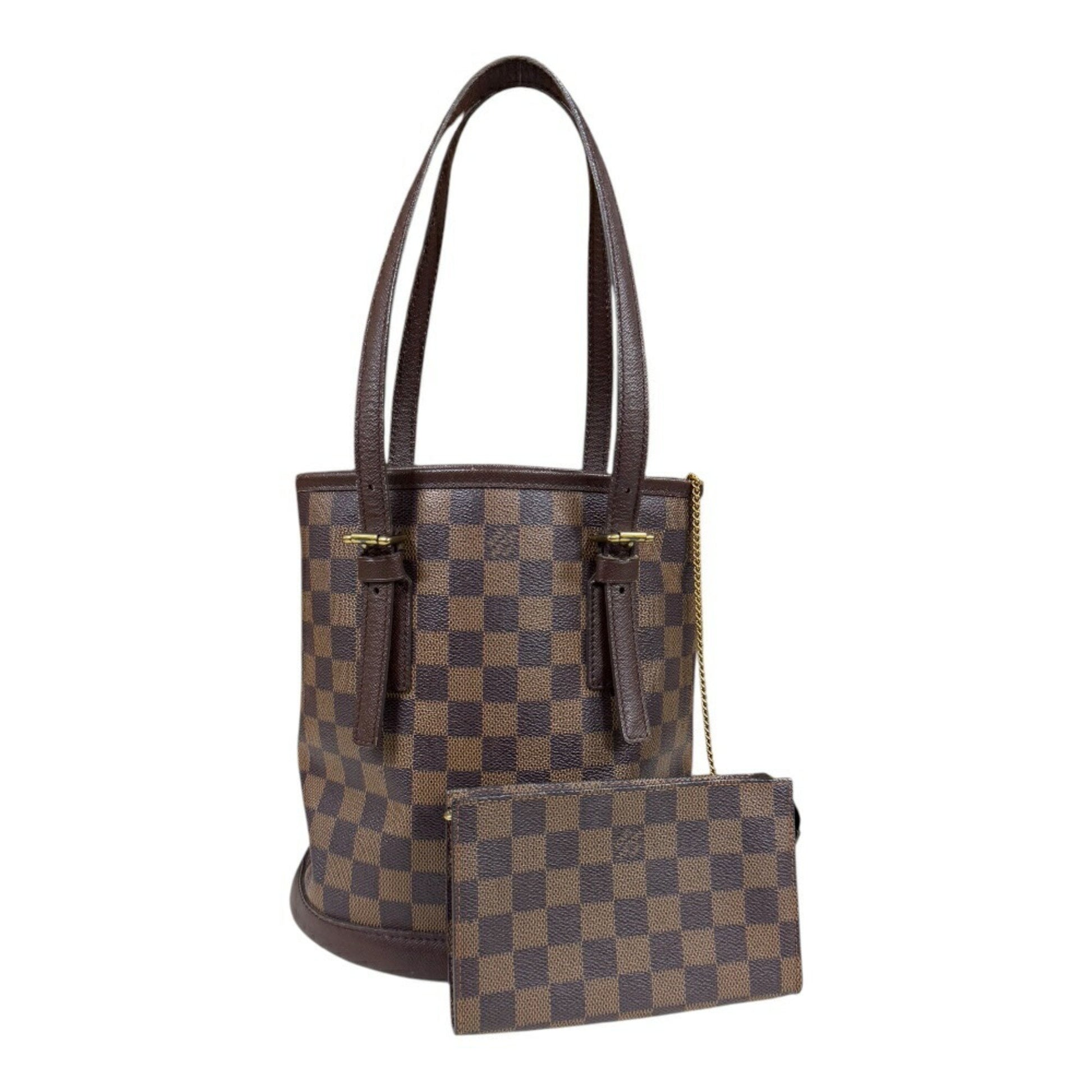 Louis Vuitton Bucket, Brown, Canvas, shoulder