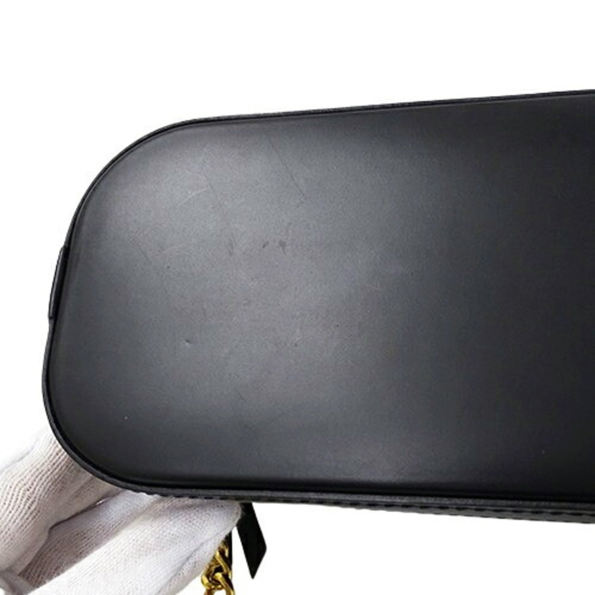 Louis Vuitton Alma Mini, Black, Leather, shoulder