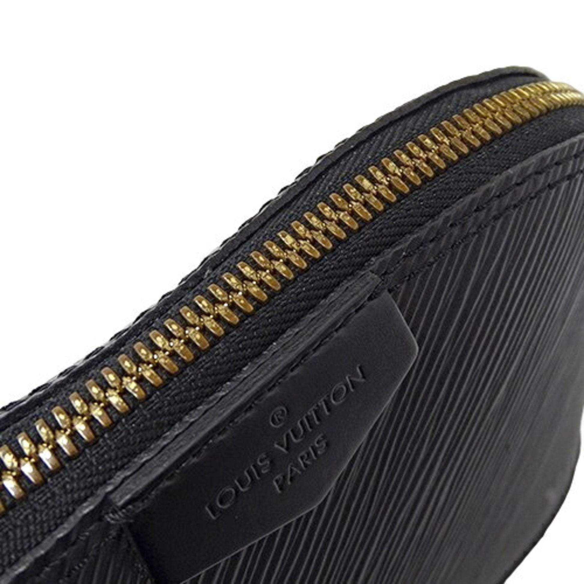 Louis Vuitton Alma Mini, Black, Leather, shoulder