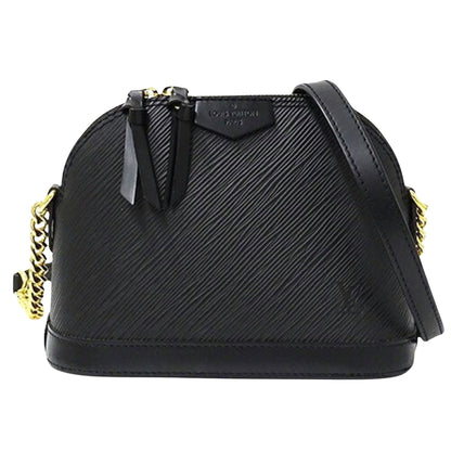 Louis Vuitton Alma Mini, Black, Leather, shoulder