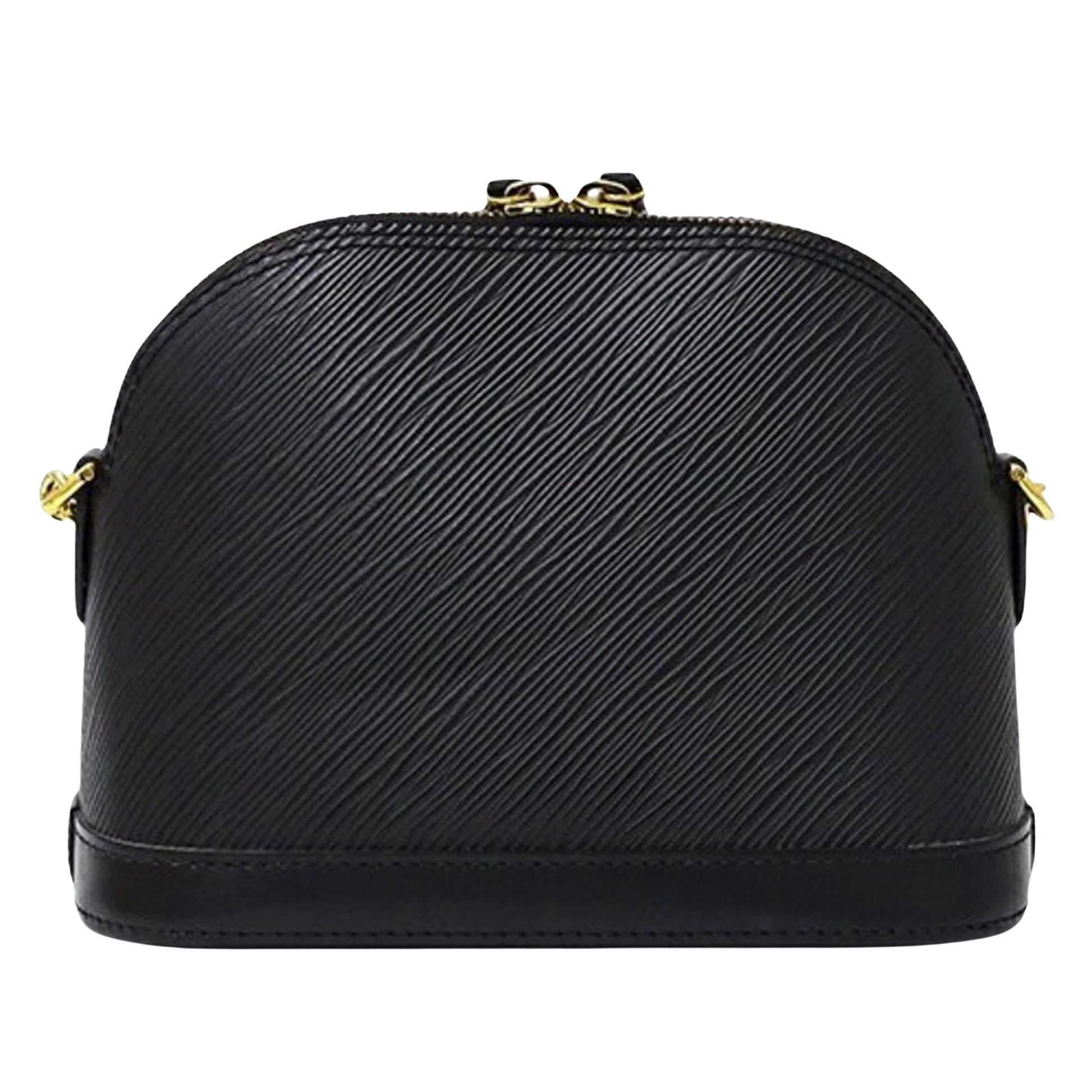 Louis Vuitton Alma Mini, Black, Leather, shoulder