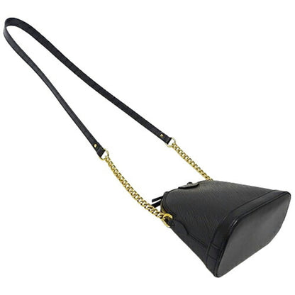 Louis Vuitton Alma Mini, Black, Leather, shoulder