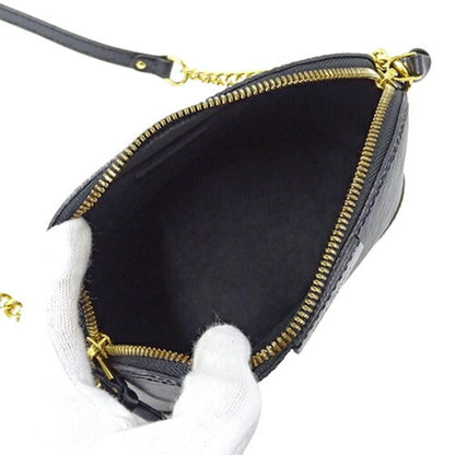Louis Vuitton Alma Mini, Black, Leather, shoulder